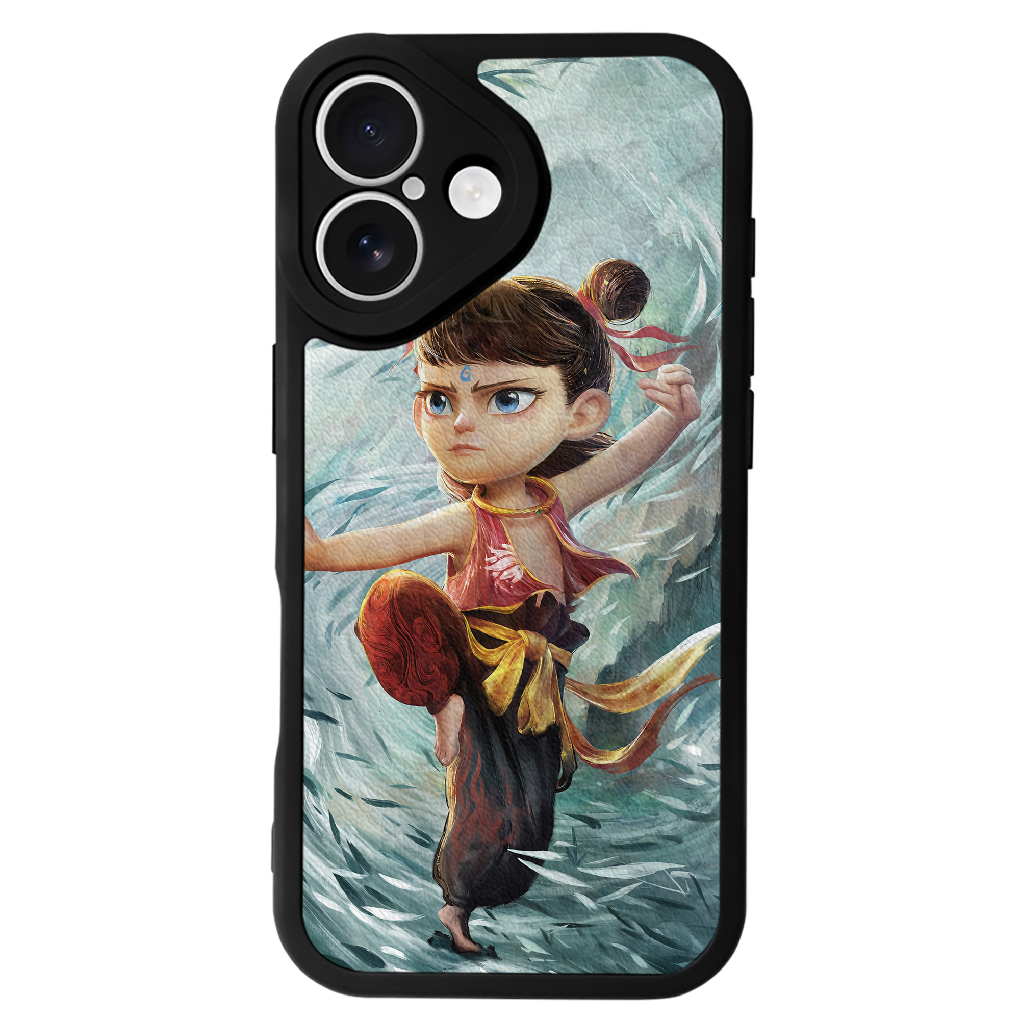 （画像用） Ne Zha 2 ナタ 魔童の大暴れ 【iPhone 16シリーズ対応】シリコンスマホケース（レザー調） 材質：シリコン